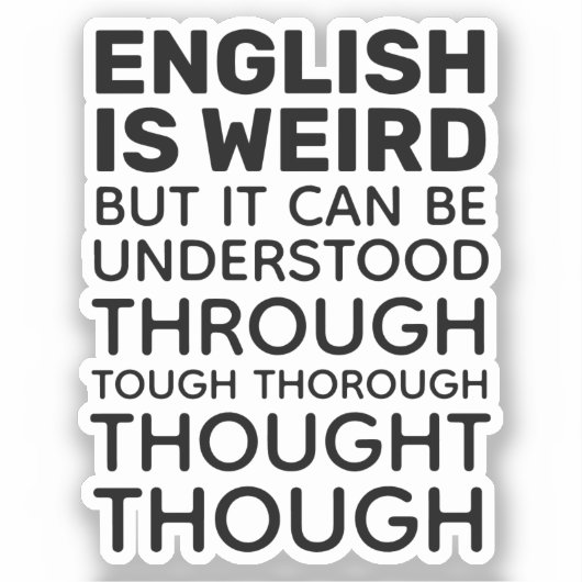 Englisch ist komisch Funny Grammar Contour Cut Aufkleber (Vorderseite)