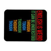 Englisch ist komischer Sprachlehrer Grammatikstude Magnet (Horizontal)