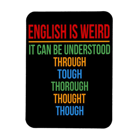 Englisch ist komischer Sprachlehrer Grammatikstude Magnet (Vertikal)