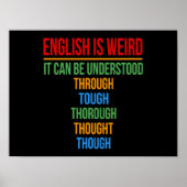 Englisch ist komischer Sprachlehrer Grammatikstude Poster (Vorne)