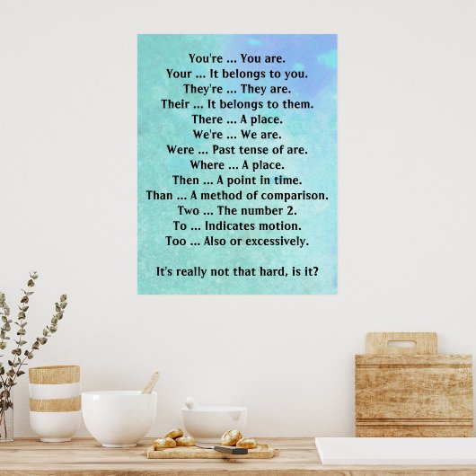 Englisch ist nicht so schwer poster (Küche)