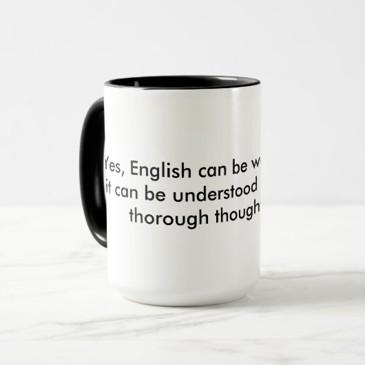 Englisch ist sonderbar tasse (Vorderseite Links)