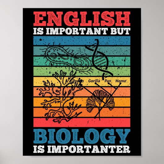 Englisch ist wichtig, aber Biologie ist wichtig Poster (Vorne)