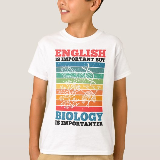 Englisch ist wichtig, aber Biologie ist wichtig T-Shirt (Vorderseite)