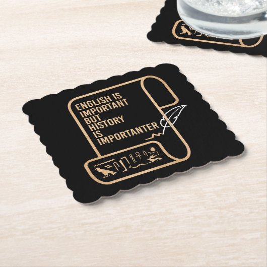 Englisch ist wichtig, aber Geschichte ist wichtig Untersetzer (angewinkelt)