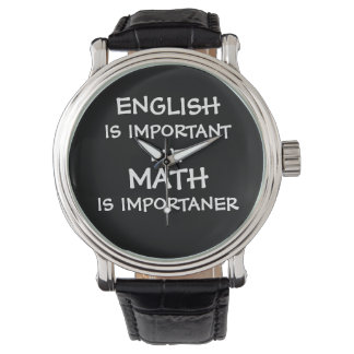 Englisch ist wichtig, aber Mathematik ist wichtig Armbanduhr