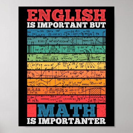 Englisch ist wichtig, aber Mathematik ist wichtig  Poster (Vorne)