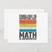 Englisch ist wichtig, aber Mathematik ist wichtig Postkarte (Vorne/Hinten)