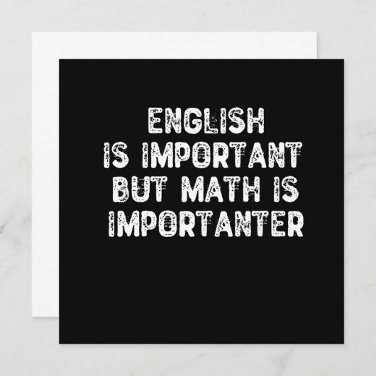Englisch ist wichtig, Mathematik ist aber wichtige Einladung (Vorne/Hinten)