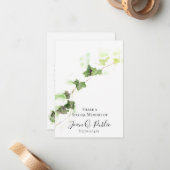 Englisch Ivy Vine Watercolor Gedächtnisbeerdigung Mitteilungskarte (Vorderseite/Rückseite Beispiel)
