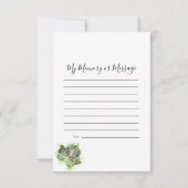 Englisch Ivy Vine Watercolor Gedächtnisbeerdigung Mitteilungskarte (Rückseite)