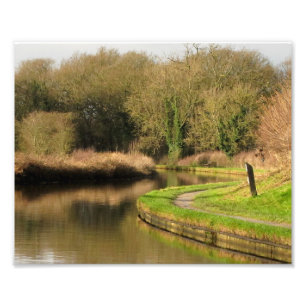 Englisch Landscape Canal Narrowboat Pond Wasser Fotodruck