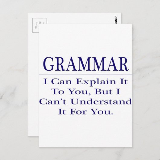 Englisch Lehrer Joke .. Erklären Sie nicht versteh Postkarte (Vorne/Hinten)