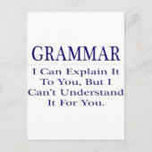 Englisch Lehrer Joke .. Erklären Sie nicht versteh Postkarte (Vorderseite)