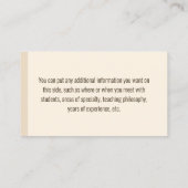 Englisch, Literatur oder Lektüre Visitenkarte (Rückseite)