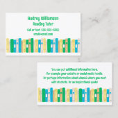 Englisch, Literatur oder Lektüre Visitenkarte (Vorne/Hinten)