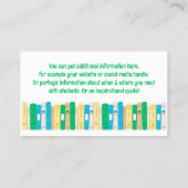 Englisch, Literatur oder Lektüre Visitenkarte (Rückseite)