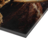 Englisch Long Horn Cow Cattle Poster Schneidebrett (Ecke)