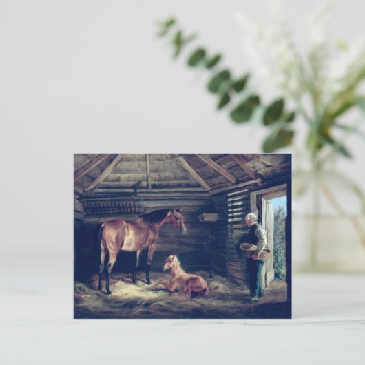 Englisch Mare with their Foals, 1833 Postkarte (Stehend Vorderseite)