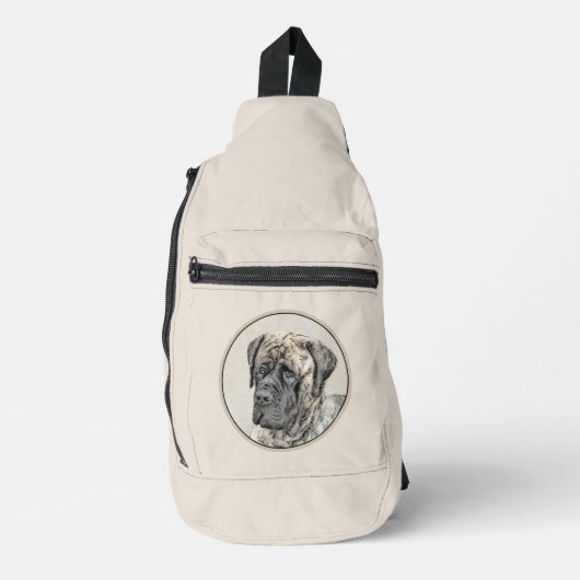 Englisch Mastiff Malerei Brindle Original Hunde Ku Crossbody Bag (Vorderseite)
