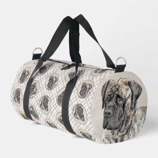 Englisch Mastiff Malerei Brindle Original Hunde Ku Duffle Bag (Linke Seite)