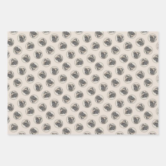 Englisch Mastiff Malerei Brindle Original Hunde Ku Geschenkpapier Set (Vorderseite)