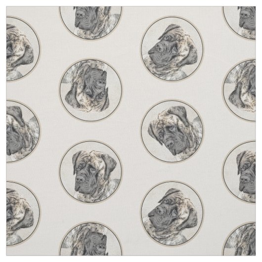 Englisch Mastiff Malerei Brindle Original Hunde Ku Stoff (Muster)