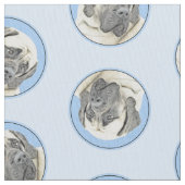 Englisch Mastiff Malerei Fawn Original Haustier Hu Stoff (Nahaufnahme)