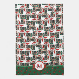 Englisch Mastiff Muster Monogramm Weihnachten Hund Geschirrtuch