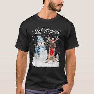 Englisch Mastiff Santa Hund Weihnachten Schneemann T-Shirt