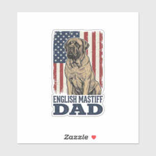 Englisch Mastiff Vater Patriotisches Vintage Hund  Aufkleber