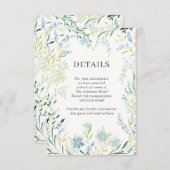 Englisch Meadow Delicate Blume Wedding Details Begleitkarte (Vorne/Hinten)