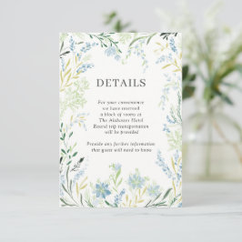 Englisch Meadow Delicate Blume Wedding Details Begleitkarte