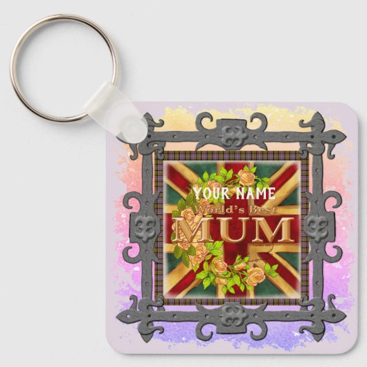 Englisch Mum individuelle Name Schlüsselanhänger (Vorderseite)