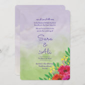 Englisch-muslimische Lavender Watercolor Blossom F Save The Date (Vorne/Hinten)