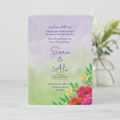 Englisch-muslimische Lavender Watercolor Blossom F Save The Date (Stehend Vorderseite)