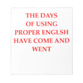 ENGLISCH NOTIZBLOCK (Vorderseite)