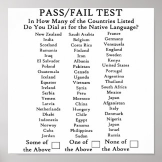 Englisch nur in den USA Poster