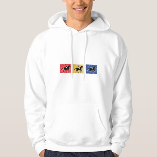 Englisch Pferd und Reiter Hoodie (Vorderseite)