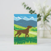 Englisch Pointer Dog with Mount Redfield in Adi Postkarte (Stehend Vorderseite)