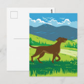 Englisch Pointer Dog with Mount Redfield in Adi Postkarte (Vorne/Hinten)