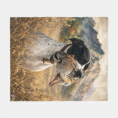 Englisch Pointer Jagd ,Chukar Rebhuhn Fleecedecke (Vorderseite (Horizontal))