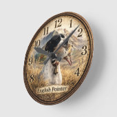 Englisch Pointer Jagd ,Chukar Rebhuhn Runde Wanduhr (Winkel)