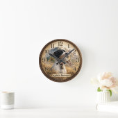 Englisch Pointer Jagd ,Chukar Rebhuhn Runde Wanduhr (Zuhause)
