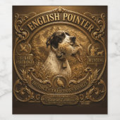 Englisch Pointer Jagd ,Chukar Rebhuhn Weinetikett (Einzelnes Label)