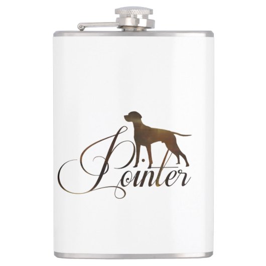 Englisch Pointer Mattiert Glass Coffee Tasse Flachmann (Vorderseite)