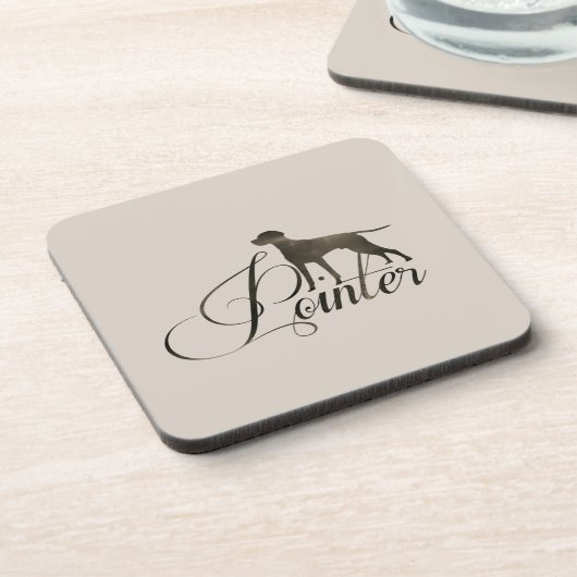 Englisch Pointer Mattiert Glass Coffee Tasse Flask Getränkeuntersetzer (Linke Seite)