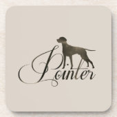 Englisch Pointer Mattiert Glass Coffee Tasse Flask Getränkeuntersetzer (Vorderseite)