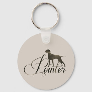 Englisch Pointer Mattiert Glass Coffee Tasse Flask Schlüsselanhänger