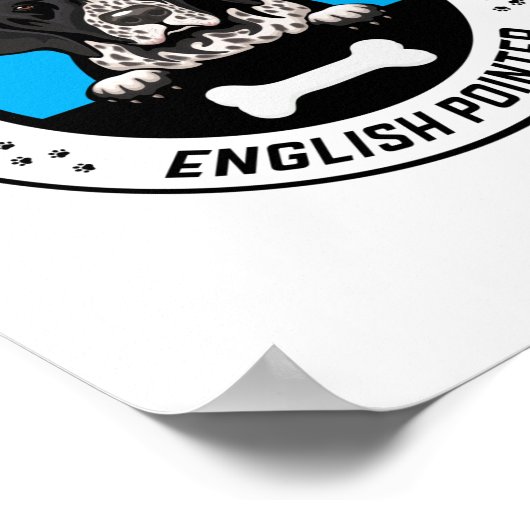 Englisch Pointer Peeking Illustration Abzeichen Poster (Ecke)